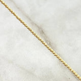 Cadena Mini Militar 5.7gr / 45cm / 2mm Bola Diamantada Escalonada Oro Amarillo +4 18K