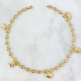 Tobillera GC Calabrote 5.1gr / 25.5cm / 4.5mm "Rana - Oso - Corazón - Sol - Mariposa" Oro Amarillo 18K
