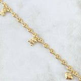Tobillera GC Calabrote 5.1gr / 25.5cm / 4.5mm "Rana - Oso - Corazón - Sol - Mariposa" Oro Amarillo 18K
