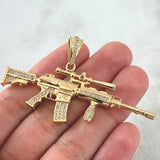 Dije Arma 15.05gr / 6.5cm / Circones Blancos - Fucsia Oro Amarillo 18K