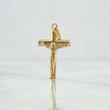 Dije Cruz Cristo 1.5gr / 3cm / Lisa Troquelada Oro Amarillo 18K