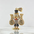 Dije Pato Bolsa De Dinero 15.3gr / 5cm / Circones Colores Oro Amarillo 18K ©