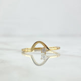 Anillo Media Curva 1.35gr / T6 3/4 / Circon Blanco Oro Amarillo 18K