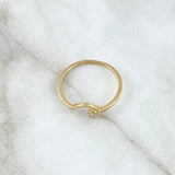 Anillo Media Curva 1.35gr / T6 3/4 / Circon Blanco Oro Amarillo 18K