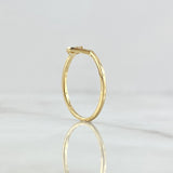 Anillo Media Curva 1.35gr / T6 3/4 / Circon Blanco Oro Amarillo 18K