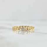 Anillo Solitario Cubano 1.15gr / T7 1/4 / Circon Blanco Oro Amarillo 18K