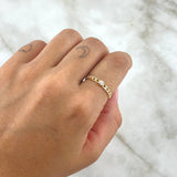 Anillo Solitario Cubano 1.15gr / T7 1/4 / Circon Blanco Oro Amarillo 18K