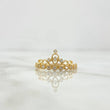 Anillo Corona Oleada 1.7gr / T6 / Circones Blancos Oro Amarillo 18K