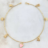 Tobillera Aro Seguido Dijes 3.1gr / 25cm / Oro 18K ©
