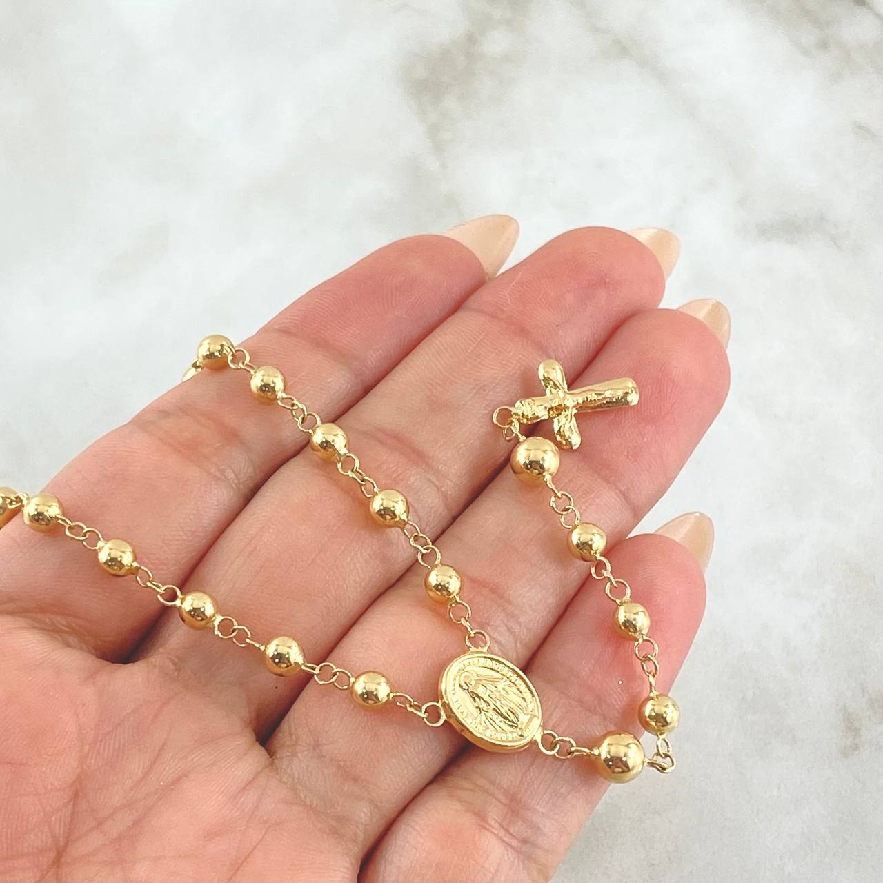 Rosario Virgen Milagrosa 8.15gr / 55cm / Oro 18K ©