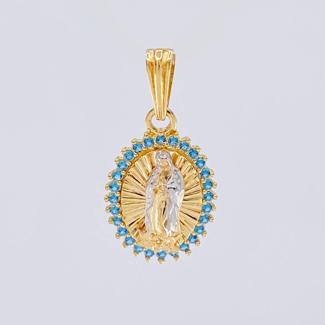 Dije Virgen de Guadalupe 1.85g / 2.1cm Dos Oros Amarillo Blanco 18K