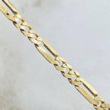 Cadena Figaro Tres Aros 32.05gr / 60cm / 8mm Oro Amarillo Nac.Esp. 18K ©
