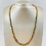 Cadena Figaro Tres Aros 32.05gr / 60cm / 8mm Oro Amarillo Nac.Esp. 18K ©