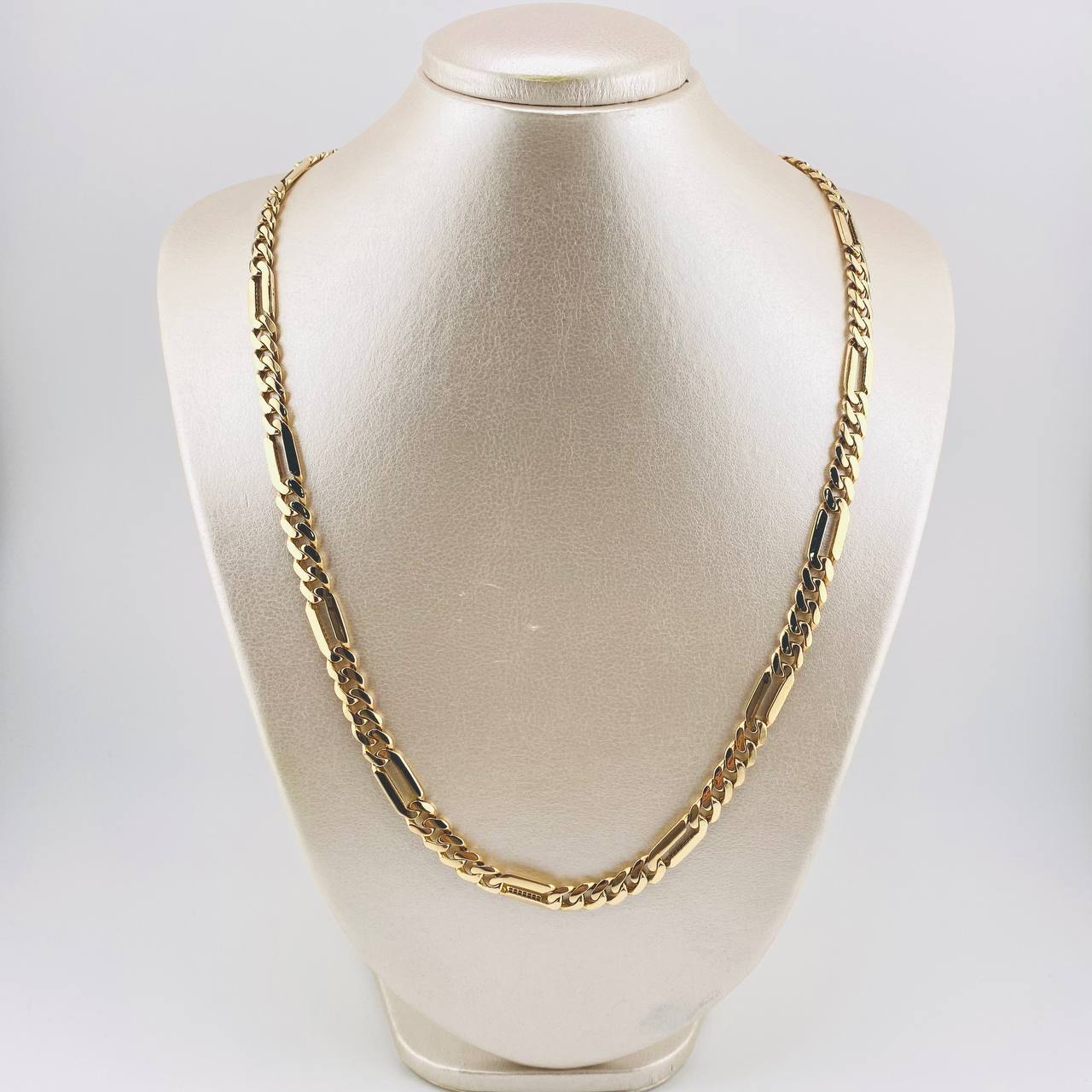 Cadena Figaro Cinco Aros 31.25gr / 60cm / 7mm Oro Amarillo Nac.Esp. 18K *