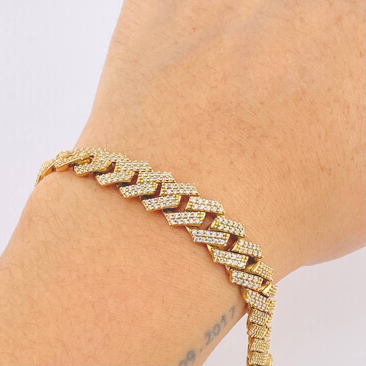 Pulso Cubano 30.45gr / 22.5cm / 10mm Oro Amarillo Nac.Esp. 18K *