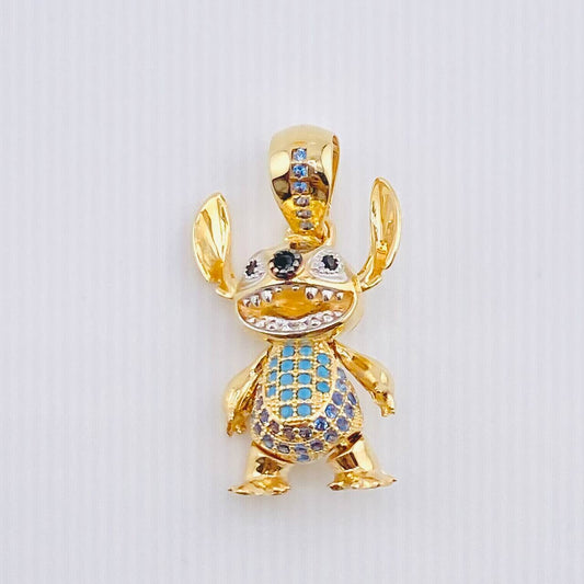 Dije Monstruo 626 5.4gr / 3cm / Dos Oros Amarillo Blanco 18K