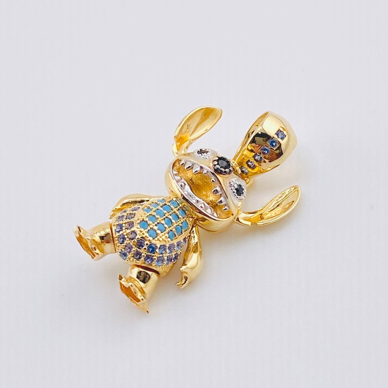 Dije Monstruo 626 5.4gr / 3cm / Dos Oros Amarillo Blanco 18K