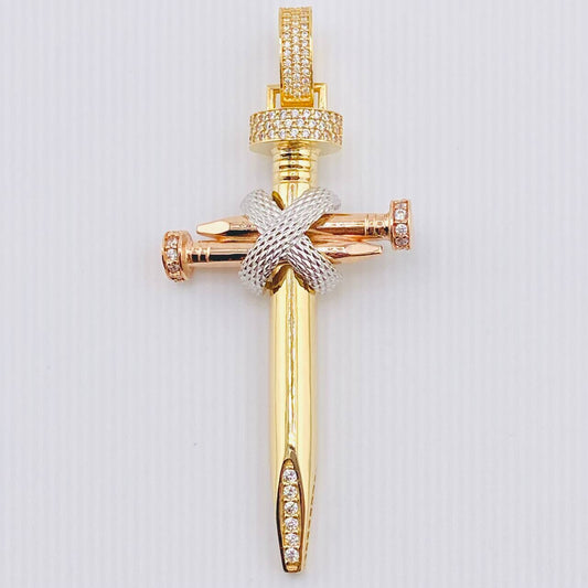 Dije Cruz Clavos 16.5gr / 7.8cm / Tres Oros 18K *