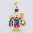 Dije Pato Bolsa De Dinero Botella De Champagne 14.75gr / 4.8cm / Oro Amarillo 18K *