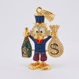 Dije Pato Bolsa De Dinero Botella De Champagne 14.75gr / 4.8cm / Oro Amarillo 18K *