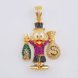 Dije Pato Bolsa De Dinero Botella De Champagne 9.45gr / 4cm / Oro Amarillo 18K *