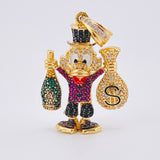 Dije Pato Bolsa De Dinero Botella De Champagne 9.45gr / 4cm / Oro Amarillo 18K *