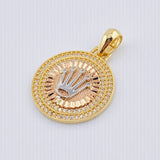 Dije Placa Corona Circular 4.5gr / 3.3cm / Tres Oros 18K