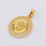 Dije Placa Corona Circular 4.2gr / 3.2cm / Oro Amarillo 18K ©