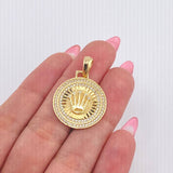 Dije Placa Corona Circular 4.2gr / 3.2cm / Oro Amarillo 18K ©
