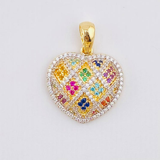 Dije Corazón Tupido 4.5gr / 2.8cm / Oro Amarillo 18K *