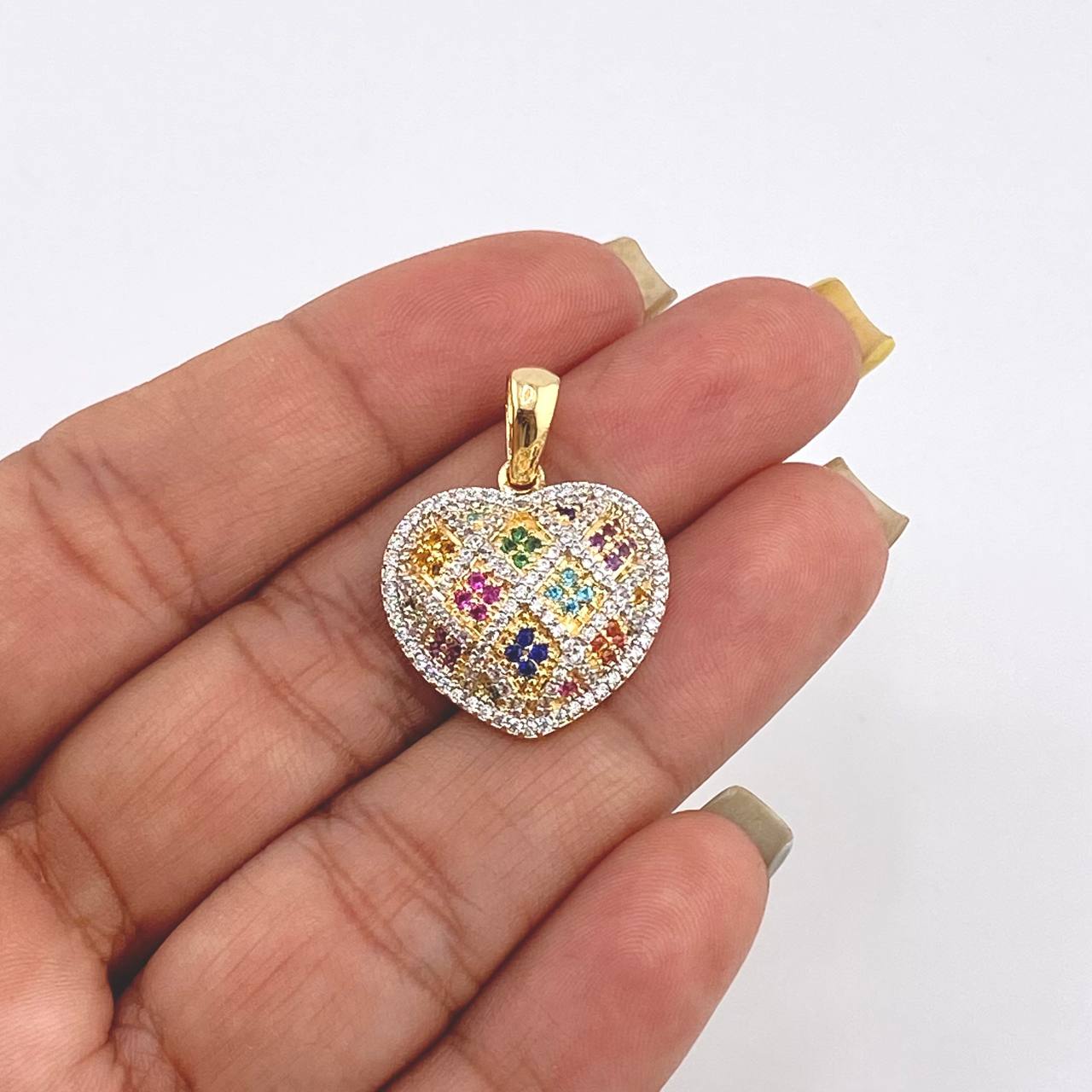 Dije Corazón Tupido 4.5gr / 2.8cm / Oro Amarillo 18K *