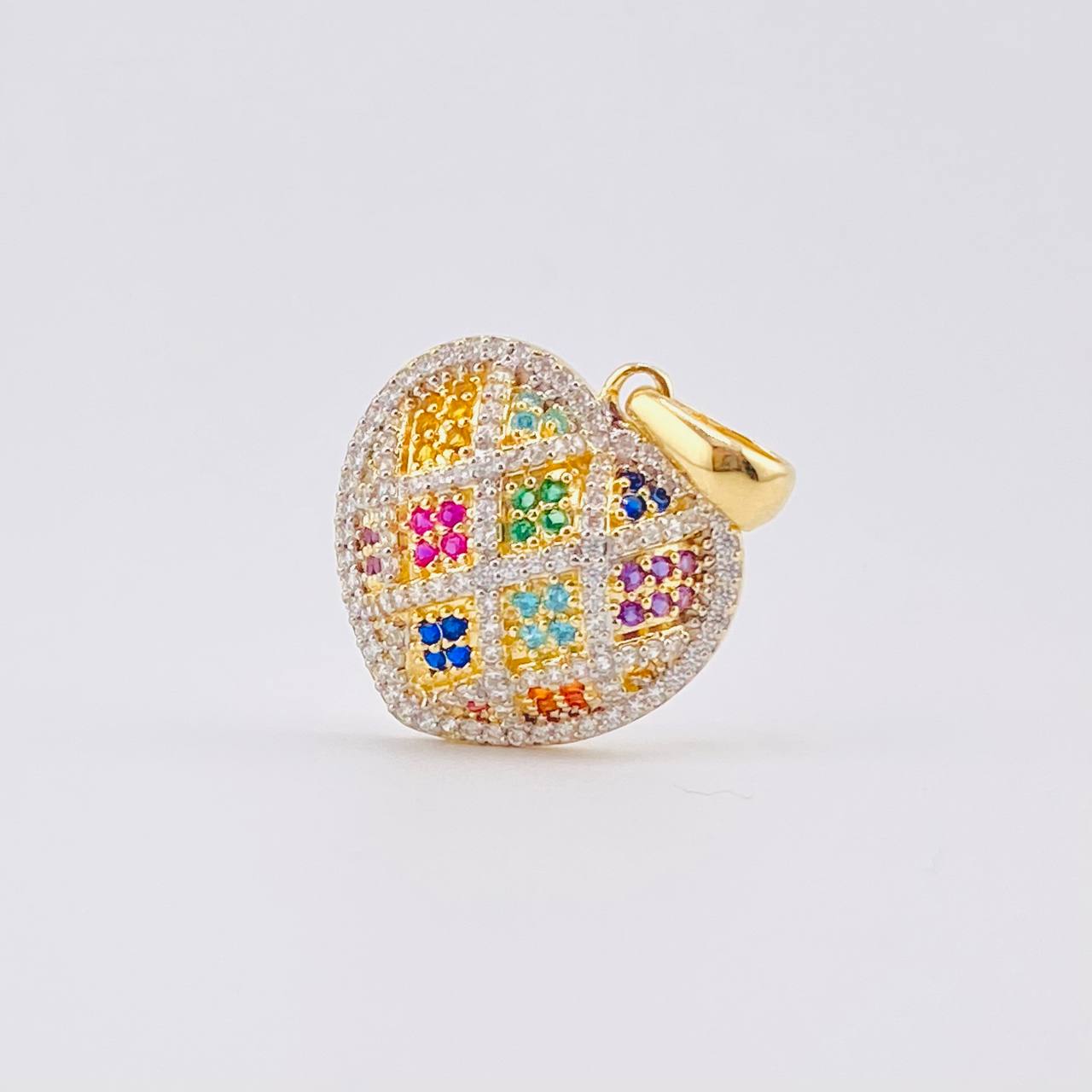 Dije Corazón Tupido 4.5gr / 2.8cm / Oro Amarillo 18K *