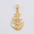 Dije Ancla Timón Cristo 6gr / 4.6cm / Tres Oros 18K *