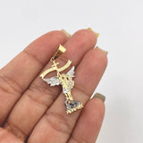Dije San Miguel 2.25gr / 4.3cm / Dos Oros Amarillo Blanco 18K *