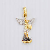 Dije San Miguel 1.6gr / 2.8cm / Dos Oros Amarillo Blanco 18K ©