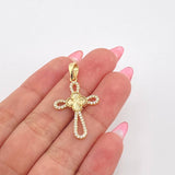 Dije Cruz Trebol 2.05gr / 3.5cm / Oro Amarillo Nac.Esp.  18K *