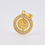 Dije Placa Circular San Benito 2.05gr / 2.3cm / Oro Amarillo 18K