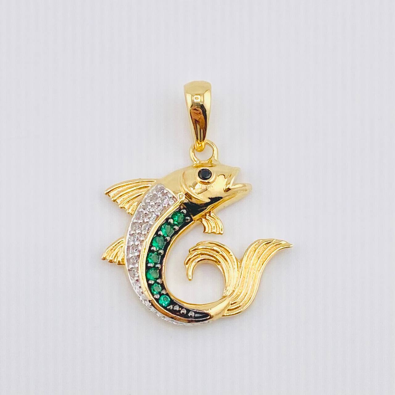 Dije Pez 3gr / 2.8cm / Dos Oros Amarillo Blanco 18K *