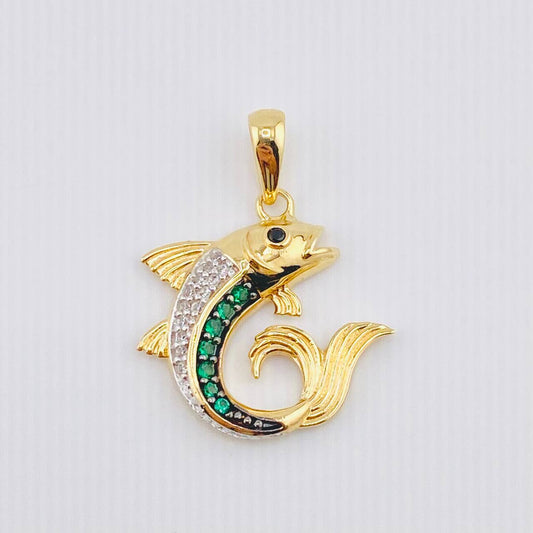 Dije Pez 3gr / 2.8cm / Dos Oros Amarillo Blanco 18K *