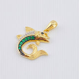 Dije Pez 3gr / 2.8cm / Dos Oros Amarillo Blanco 18K *