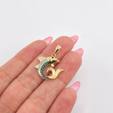 Dije Pez 3gr / 2.8cm / Dos Oros Amarillo Blanco 18K *