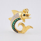 Dije Pez 3gr / 2.8cm / Dos Oros Amarillo Blanco 18K *