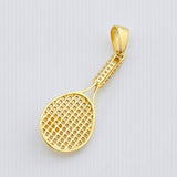 Dije Raqueta 3.4gr / 4cm / Dos Oros Amarillo Blanco 18K