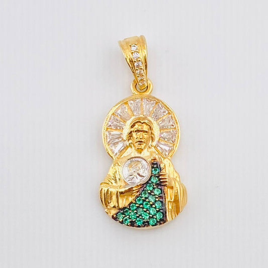Dije San Judas Tadeo 2.95gr / 2.8cm / Dos Oros Amarillo Blanco 18K