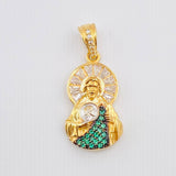 Dije San Judas Tadeo 2.9gr / 2.8cm / Dos Oros Amarillo Blanco 18K