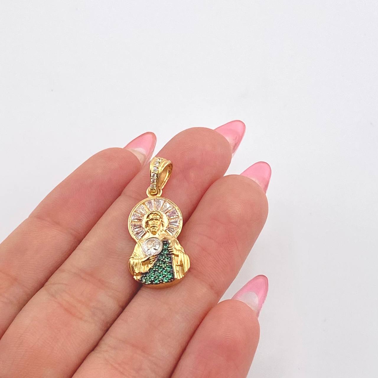 Dije San Judas Tadeo 2.9gr / 2.8cm / Dos Oros Amarillo Blanco 18K