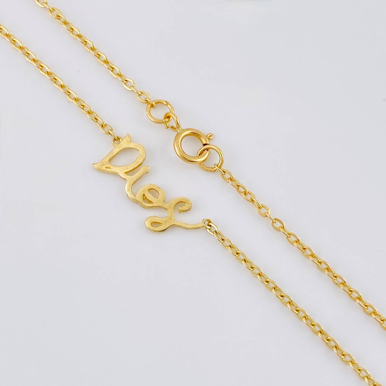 Cadena Aro Seguido Dios 2.5 g / 46.9 cm / 1.3 mm Oro Amarillo 18K
