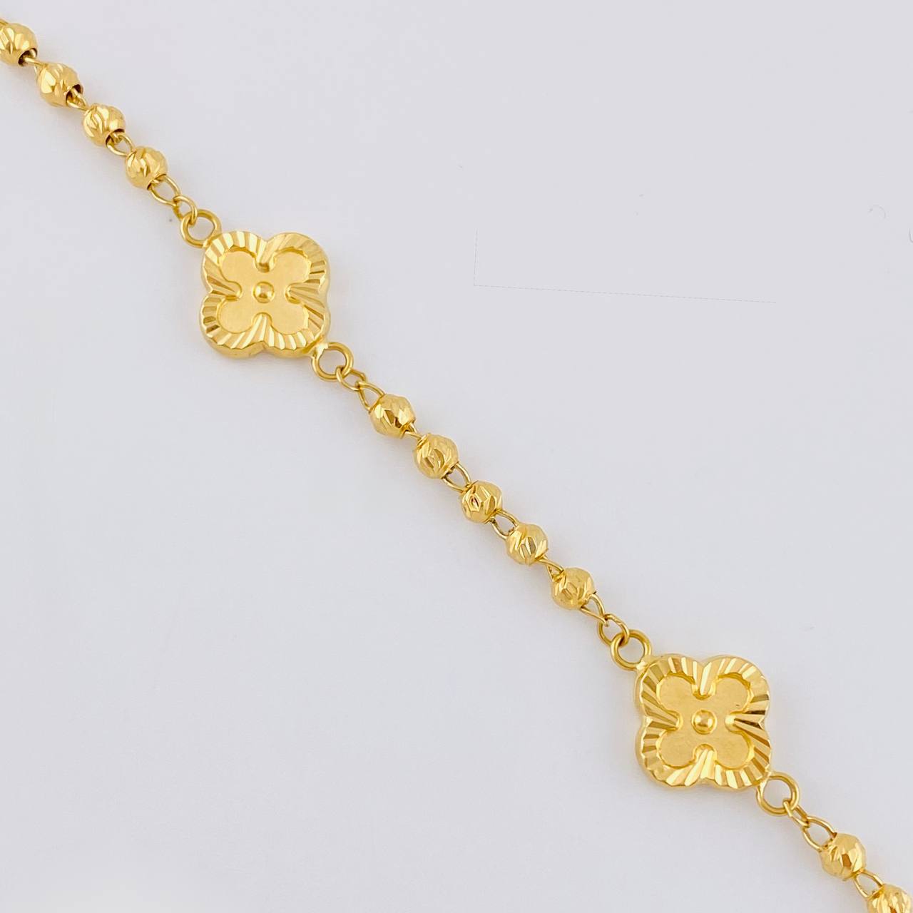Pulso Militar Trebol Doble Faz 4.3 g / 19.2 cm / 3 mm Oro Amarillo 18K