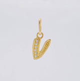 Dije Letra V Cursiva 0.7 g / 2.5 cm Oro Amarillo 18K