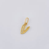 Dije Letra V Cursiva 0.65 g / 2.5 cm Oro Amarillo 18K
